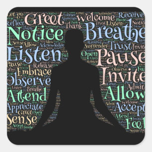 Cadeau zijn voor jezelf en anderen vierkante sticker