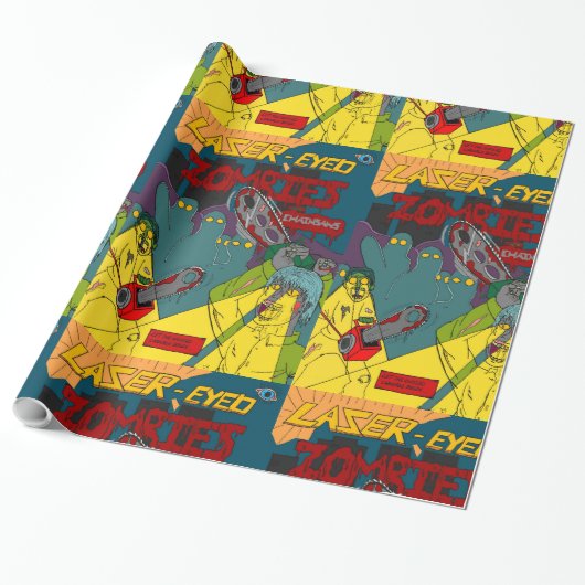 Cadeau Zombies au laser avec papier d'enveloppement de tr (Déroulé)