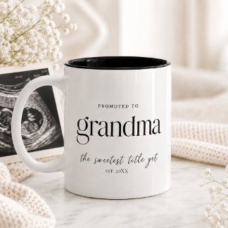 Cadeau zwangerschapsaankondiging voor oma tweekleurige koffiemok