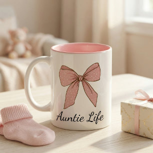 Cadeau zwangerschapsaankondiging voor tante met st tweekleurige koffiemok