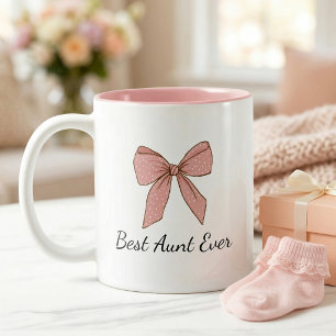 Cadeau zwangerschapsaankondiging voor tante met st tweekleurige koffiemok