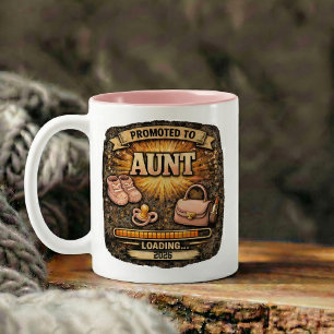 Cadeau zwangerschapsaankondiging voor tante tweekleurige koffiemok