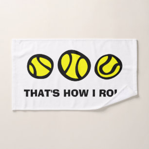 Cadeaubadhanddoek voor tennisser met leuk design handdoek
