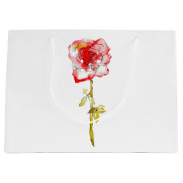 Cadeaubag Aquarel en Inkt Roos Groot Cadeauzakje