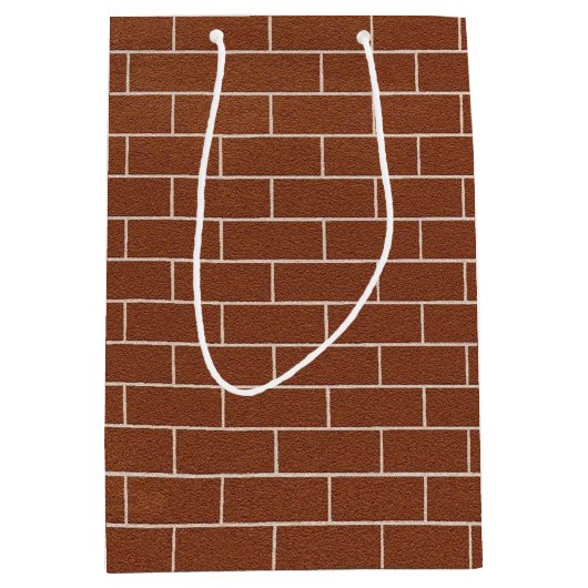 Cadeaubag met bakstenen muurontwerp medium cadeauzakje (Voorkant)