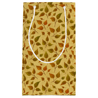 Cadeaubag Met Herfstbladeren Klein Cadeauzakje