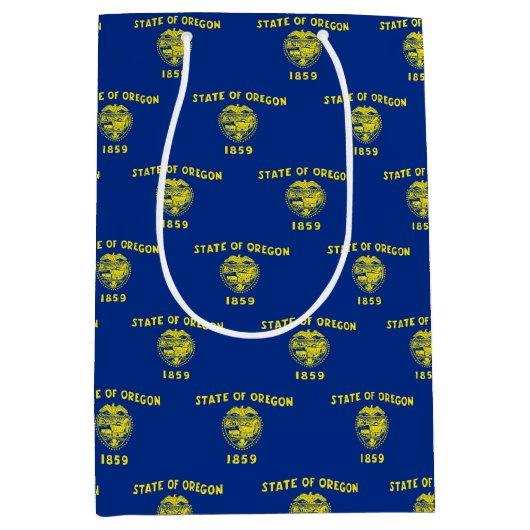 Cadeaubag met vlag van Oregon State, VS Medium Cadeauzakje (Voorkant)