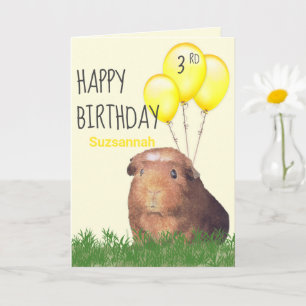Cadeauballon Konijn op Maat Verjaardag Cavia Gele Kaart