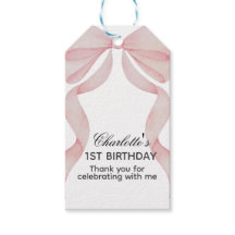 Cadeauband Roze Strik 1e Verjaardag