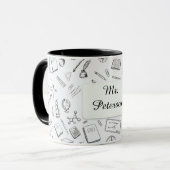 Cadeaubeker voor leraar Zwart & Wit Natuurkunde Wi Mok (Voorkant links)
