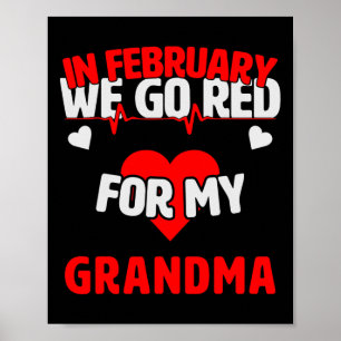 Cadeaubewustzijn hartziekte We gaan rood voor oma Poster