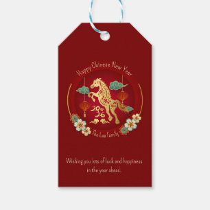 Cadeaubijslags voor het Jaar van het Paard (Chinee Cadeaulabel