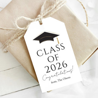 Cadeaubijsluiter voor de klas van 2026 cadeaulabel