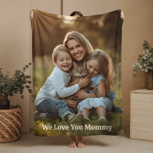 Cadeaubla voor Moeder Dekbed met Foto Moederdag Fleece Deken