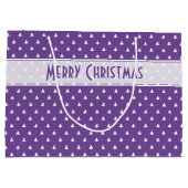 Cadeaublaadje naam: Prettig kerstfeest Paarse Boom Groot Cadeauzakje (Achterkant)