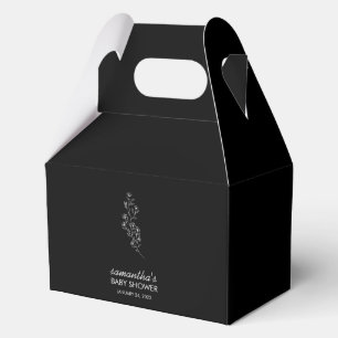 Cadeaublad Elegante Zwarte Lijnkunst Bloem Bedankdoosjes