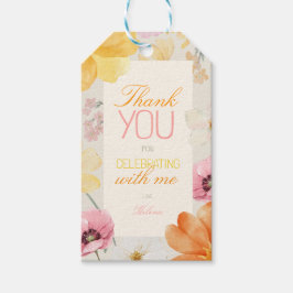 Cadeaubloemstuk Pastel Perzik Roze Geel Cadeaulabel