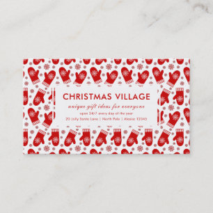 Cadeauboetiek Red Mittens Ski of Christmas Village Visitekaartje