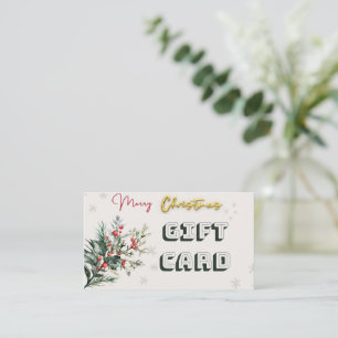 Cadeaubon $ 100 kerst visitekaartje