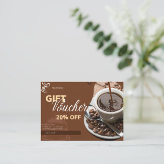 Cadeaubon 20% korting voor coffeeshops contactkaartje