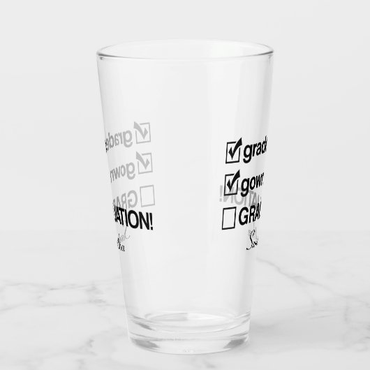 Cadeaubon Afstuderen op aangepaste naam | Funny Af Glas (Links)