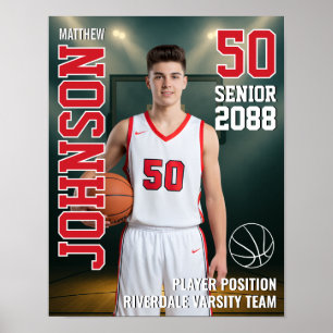 Cadeaubon Basketbalteam Speler Foto Sportief Gesch Poster
