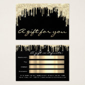 Cadeaubon Black Gold Eyelash Makeup Hair Visitekaartje (Voorkant /achterkant)