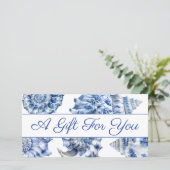 Cadeaubon blauwe schelpen (Staand voorkant)