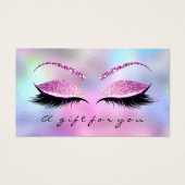 Cadeaubon Blue Pink Lash Extension Makeup Visitekaartje (Voorkant)