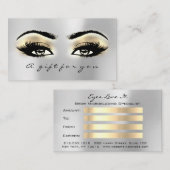 Cadeaubon Brows Silver Gold Lashes Makeup Kortingskaartje (Voorkant / Achterkant)