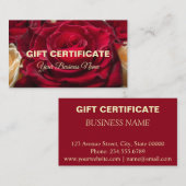 Cadeaubon, cadeau visitekaartje (Voorkant / Achterkant)