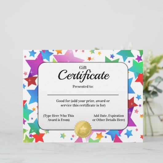 Cadeaubon Creëer a 8,5x11 (Staand voorkant)