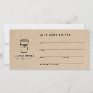 Cadeaubon Cute Brown Coffee Shop