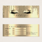 Cadeaubon Drift Faux Gold Lash Makeup Small Mini Visitekaartjes (Voorkant /achterkant)
