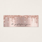 Cadeaubon Drips Sparkly Grey Make-up Small Mini Visitekaartjes (Voorkant)