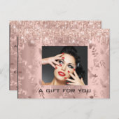 Cadeaubon Floral Custom Roos Makeup Lash Briefkaart (Voorkant / Achterkant)