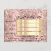 Cadeaubon Floral Custom Roos Makeup Lash Briefkaart (Achterkant)