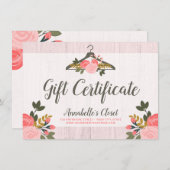 Cadeaubon Floral Roos Clothes Hanger Closet (Voorkant / Achterkant)