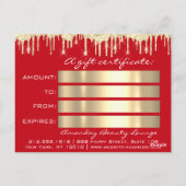 Cadeaubon Golden Drids Feestdagen Red Modern Briefkaart (Achterkant)