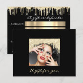 Cadeaubon Golden Dries Black Stripes Makeup Briefkaart (Voorkant / Achterkant)