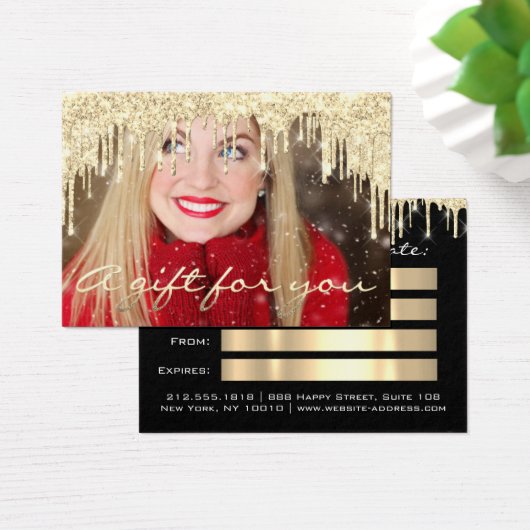 Cadeaubon Gouden Wimper Make-up Feestdagen Visitekaartje (Bureau)