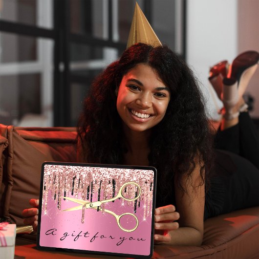 Cadeaubon Hairdresser Haarstylist Roze Visitekaartje