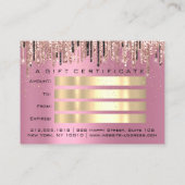 Cadeaubon Hairdresser Haarstylist Roze Visitekaartje (Achterkant)