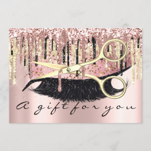 Cadeaubon Hairdresser Makeup Lash Gold Lux Kaart