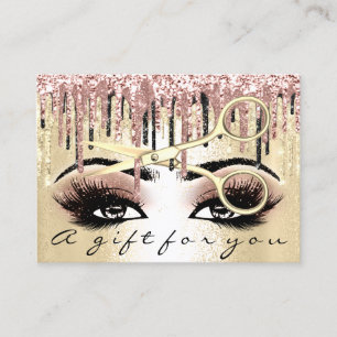Cadeaubon Hairdresser Roos Gold Drip Makeup Visitekaartje