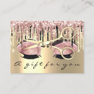 Cadeaubon Hairdresser Roos Gold Makeup Lash Visitekaartje