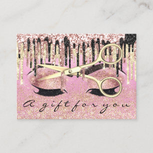 Cadeaubon Hairdresser Roos Pink Makeup Lash Visitekaartje