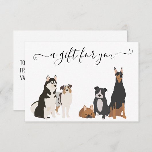 Cadeaubon Hond Grooming Digitaal Vet Boarding Kaart (Voorkant / Achterkant)