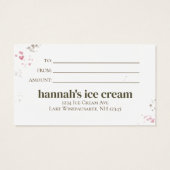 Cadeaubon Ice Cream Business Custom Visitekaartje (Achterkant)