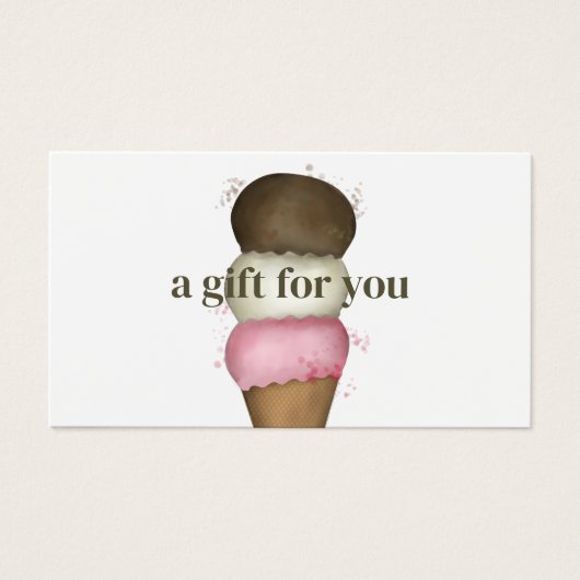Cadeaubon Ice Cream Business Custom Visitekaartje (Voorkant)